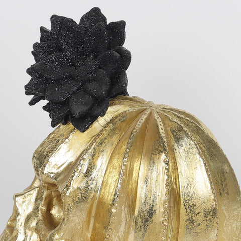 5.0*7.0*8.5''Gold Resin Skull Décor W/Lite