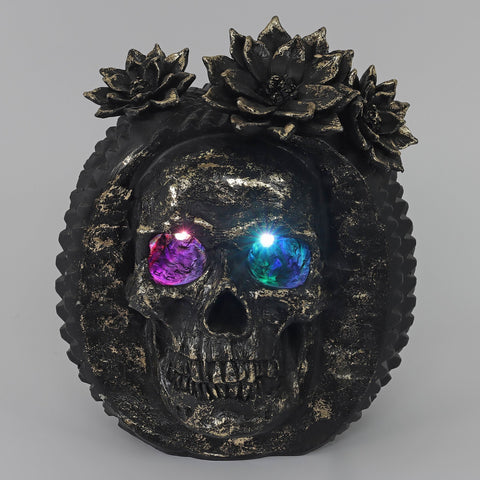 6.75*9.0''Ghost Skull Décor W/Lite