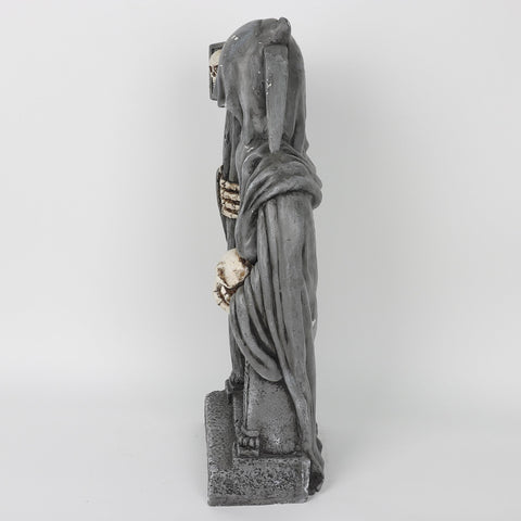 9.625*6.0*24.0''Skull Enter At Your Own Risk Tombstone W/Lite Décor