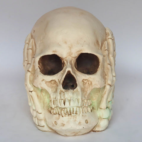 6.25*4.0*5.25''Ghost White Skull Décor W/Hands Cover Ears