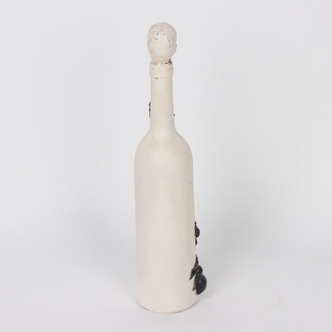 2.625*13.75'' White Skull Cover Bottle W/Spiders Décor