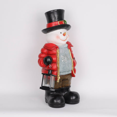 Christmas Resin Snowman W/ Light Décor