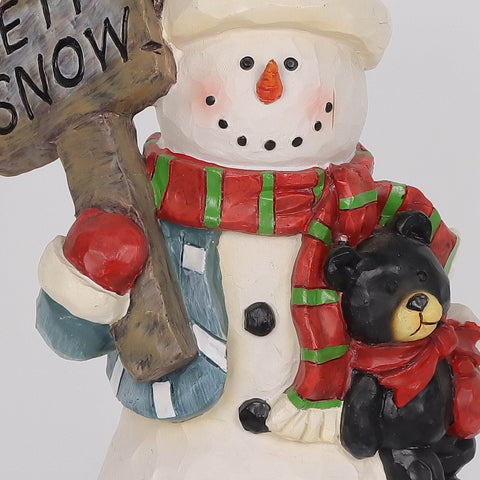 Christmas Resin Snowman  W/ Led Décor