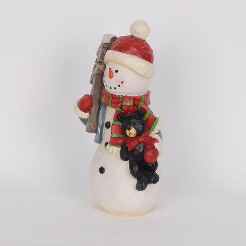 Christmas Resin Snowman  W/ Led Décor