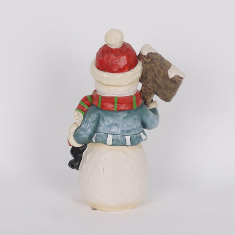 Christmas Resin Snowman  W/ Led Décor