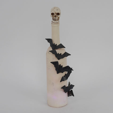 4.0*2.75*13.5'' Lighting White Bottle W/Bats Décor