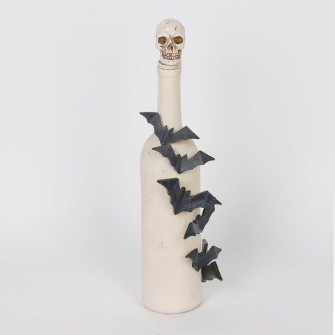 4.0*2.75*13.5'' Lighting White Bottle W/Bats Décor