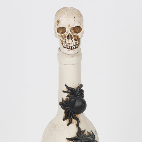 3.0*2.75*13.5''Lighting White Skull Cover Bottle W/Spiders Décor
