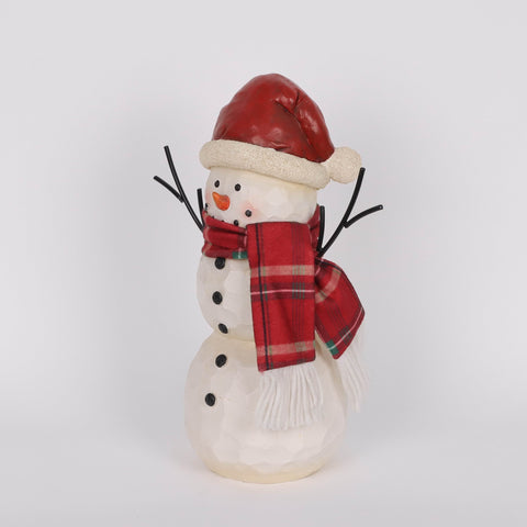Christmas Resin Snowman  W/ Led Décor