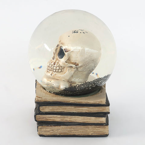 4.0*4.0*5.5''White Skull Resin Water Ball Décor