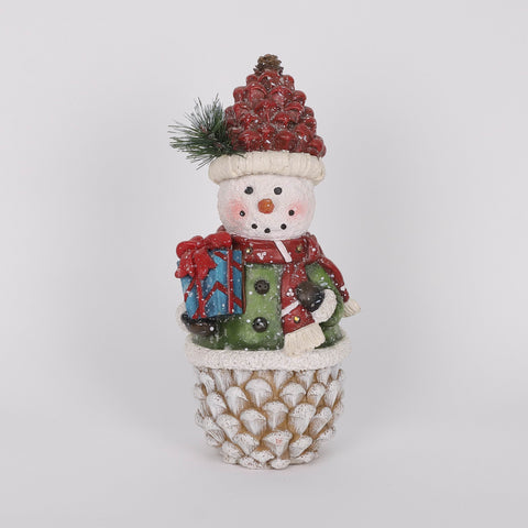 Christmas Resin Snowman  W/ Led Décor