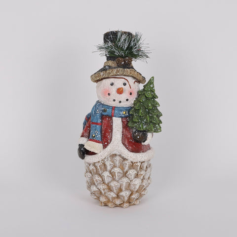Christmas Resin Snowman  W/ Led Décor
