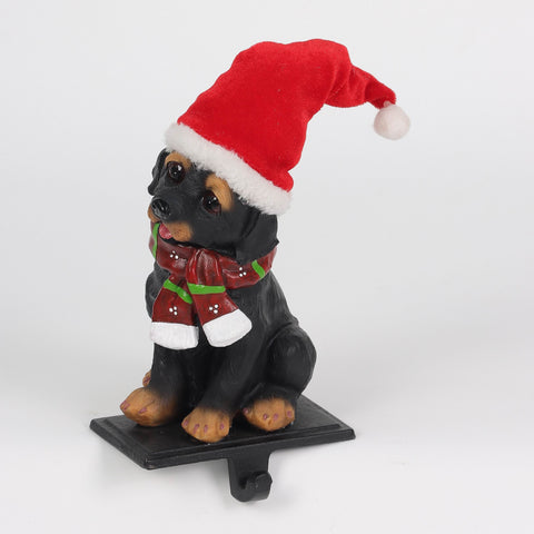 7.125"H Santa Hat Dog Stocking Holder