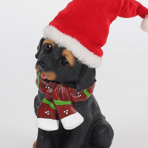 7.125"H Santa Hat Dog Stocking Holder