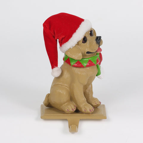 7.125"H Santa Hat Dog Stocking Holder