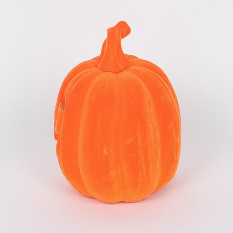 5.75*7.5''Orange Flocking Pumpkin Décor W/Lite