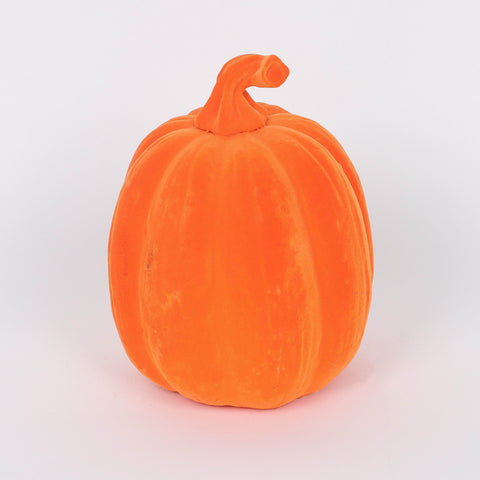 5.75*7.5''Orange Flocking Pumpkin Décor W/Lite