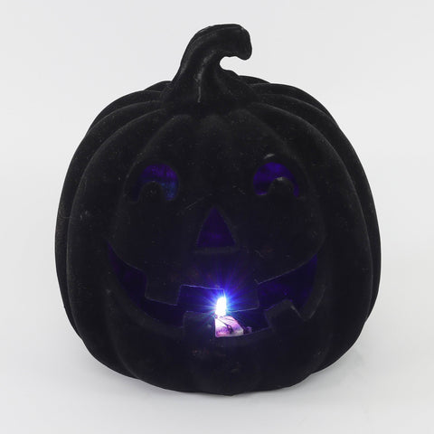 6.75*7.5''Black Flocking Pumpkin Décor