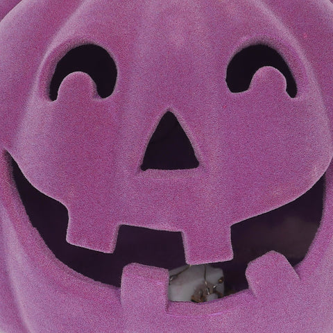 6.75*7.5''Purplr Flocking Pumpkin Décor W/Lite