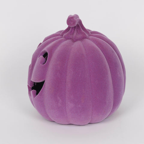 6.75*7.5''Purplr Flocking Pumpkin Décor W/Lite