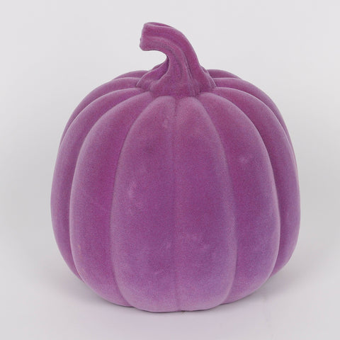 6.75*7.5''Purplr Flocking Pumpkin Décor W/Lite