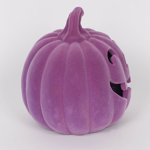 6.75*7.5''Purplr Flocking Pumpkin Décor W/Lite