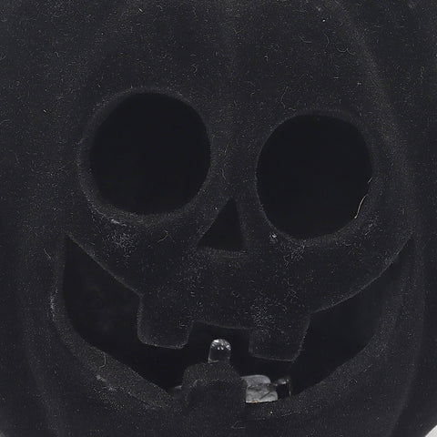 5.25*4.75*6.25''Black Flocking Pumpkin Décor W/Lite