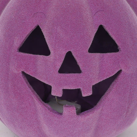 4.75*5.5'' Purplr Flocking Pumpkin Décor W/Lite
