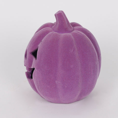 4.75*5.5'' Purplr Flocking Pumpkin Décor W/Lite