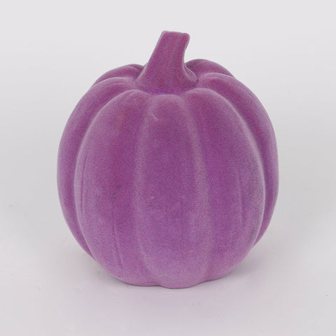 4.75*5.5'' Purplr Flocking Pumpkin Décor W/Lite