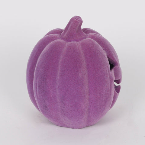 4.75*5.5'' Purplr Flocking Pumpkin Décor W/Lite