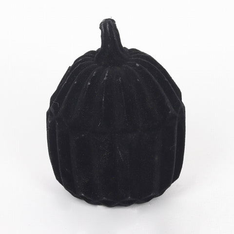 3.375*4.375'' Black Flocking Pumpkin Décor