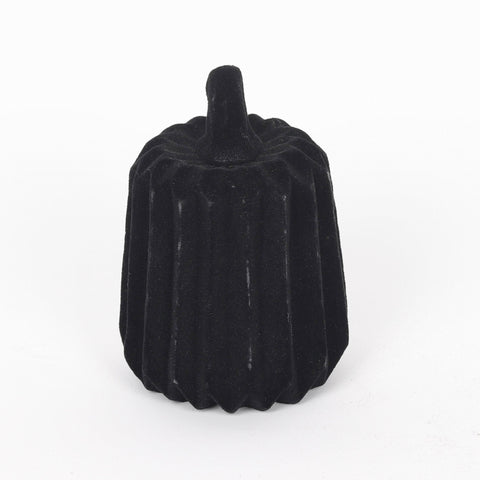 3.0*4.5'' Black Flocking Pumpkin Décor