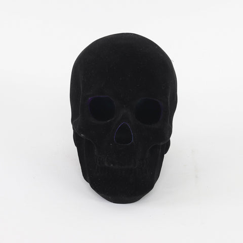 5.5*4.25*5.5''Black Flocking Skull Décor