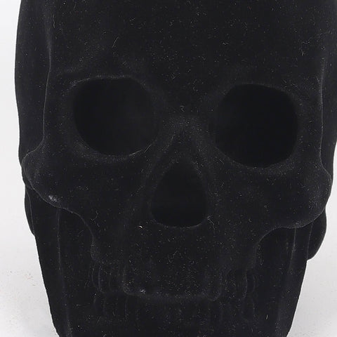 5.5*4.25*5.5''Black Flocking Skull Décor