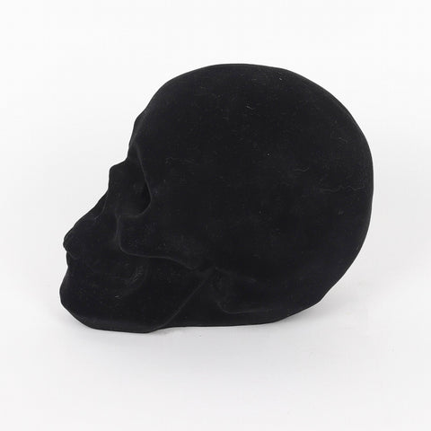 5.5*4.25*5.5''Black Flocking Skull Décor