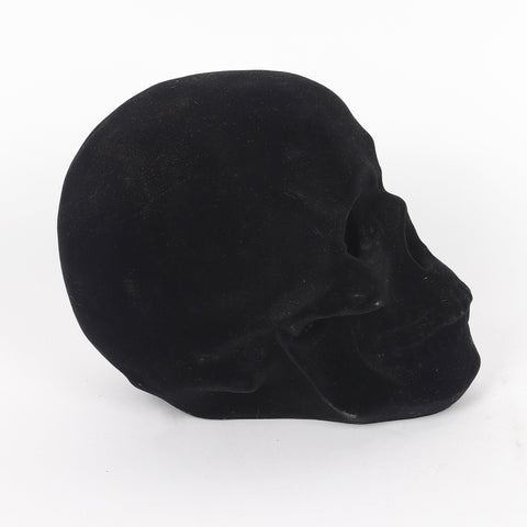5.5*4.25*5.5''Black Flocking Skull Décor