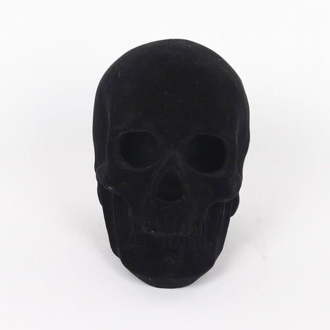 5.5*4.25*5.5''Black Flocking Skull Décor