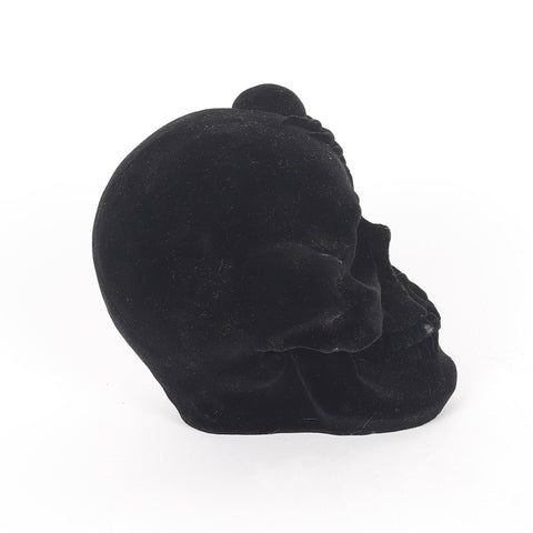 3.5*3.25*4.25'' Black Flocking Skull Décor