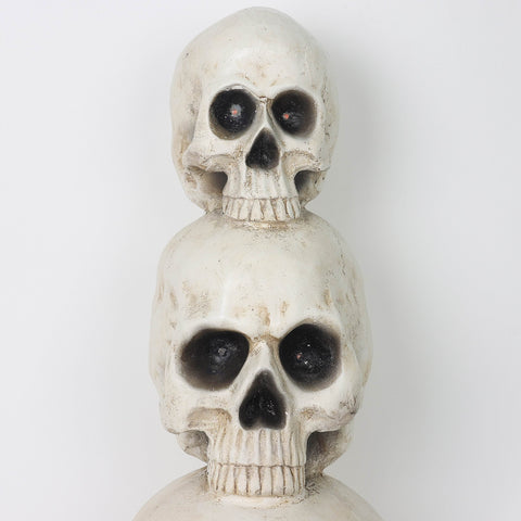 13.0*9.5*30.5'' Resin Stacked Skulls W/Lite Décor