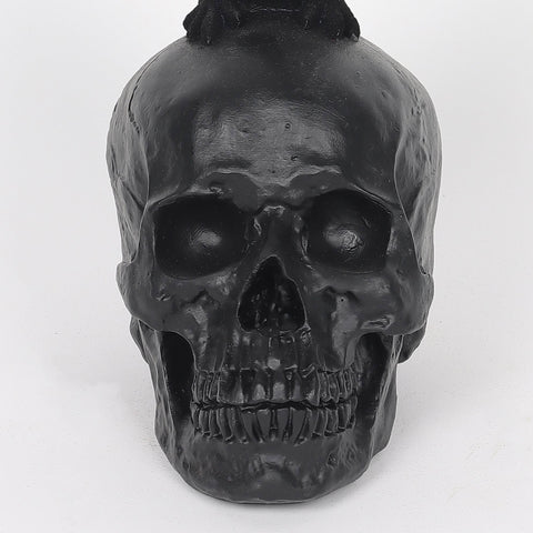 7.75*3.75*8.0''Black Resin Skull Décor W/Crow