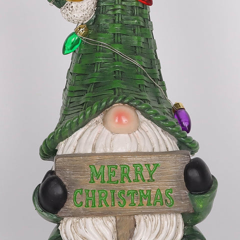 Christmas Resin Gnome W/ Led Décor