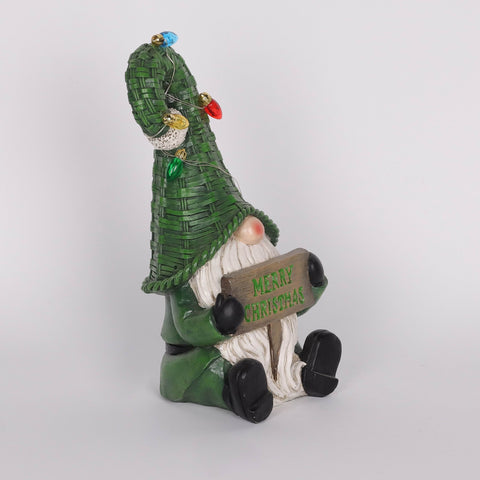 Christmas Resin Gnome W/ Led Décor
