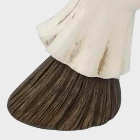 7.75" Resin Ghost Witch Figurine | Halloween Broomstick Decor | Spooky Witch Ghost