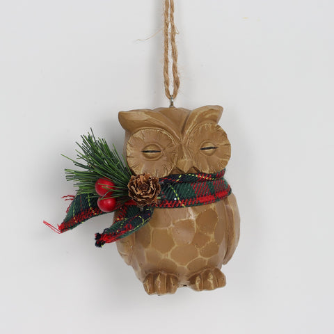 Christmas Resin Owl Ornament