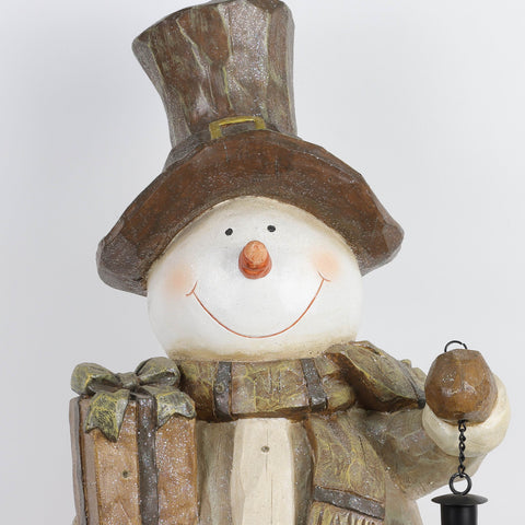 Christmas Resin Snowman W/ Light Décor