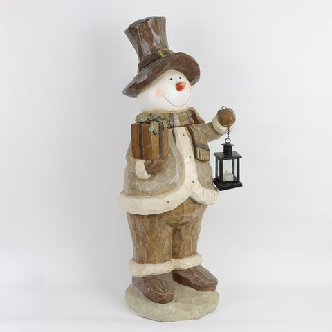 Christmas Resin Snowman W/ Light Décor
