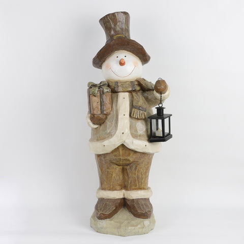 Christmas Resin Snowman W/ Light Décor
