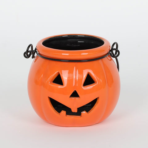 Halloween Orange Pumpkin Lantern | Spooky Decoration with Warm Glow