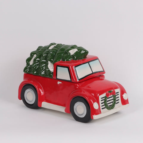 Christmas Ceramic Truck W/ Tree